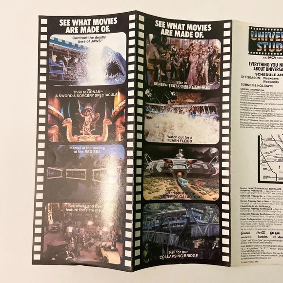 Vintage 1985 Universal Studios Tours  California Brochure Pamphlet - Picture 8 of 13